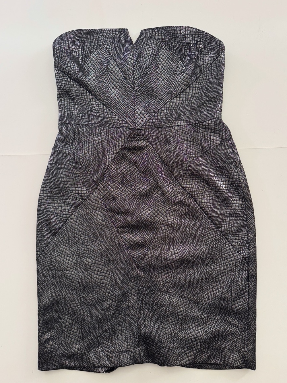 Metaphor Strapless Metallic Dress